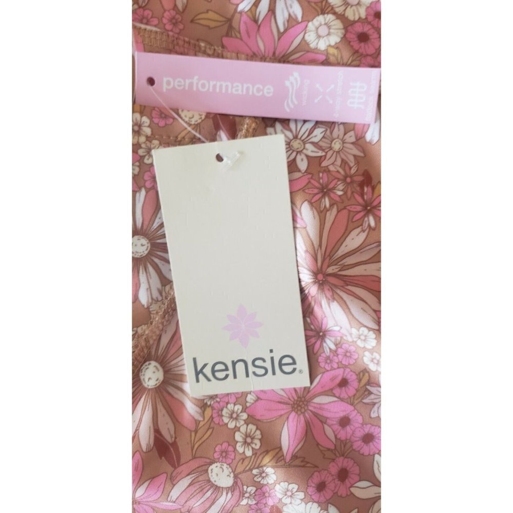 NWT KENSIE PERFORMANCE CARAMEL VINTAGE FLORAL POCKET LEGGING SZ 1X - Picture 6 of 6